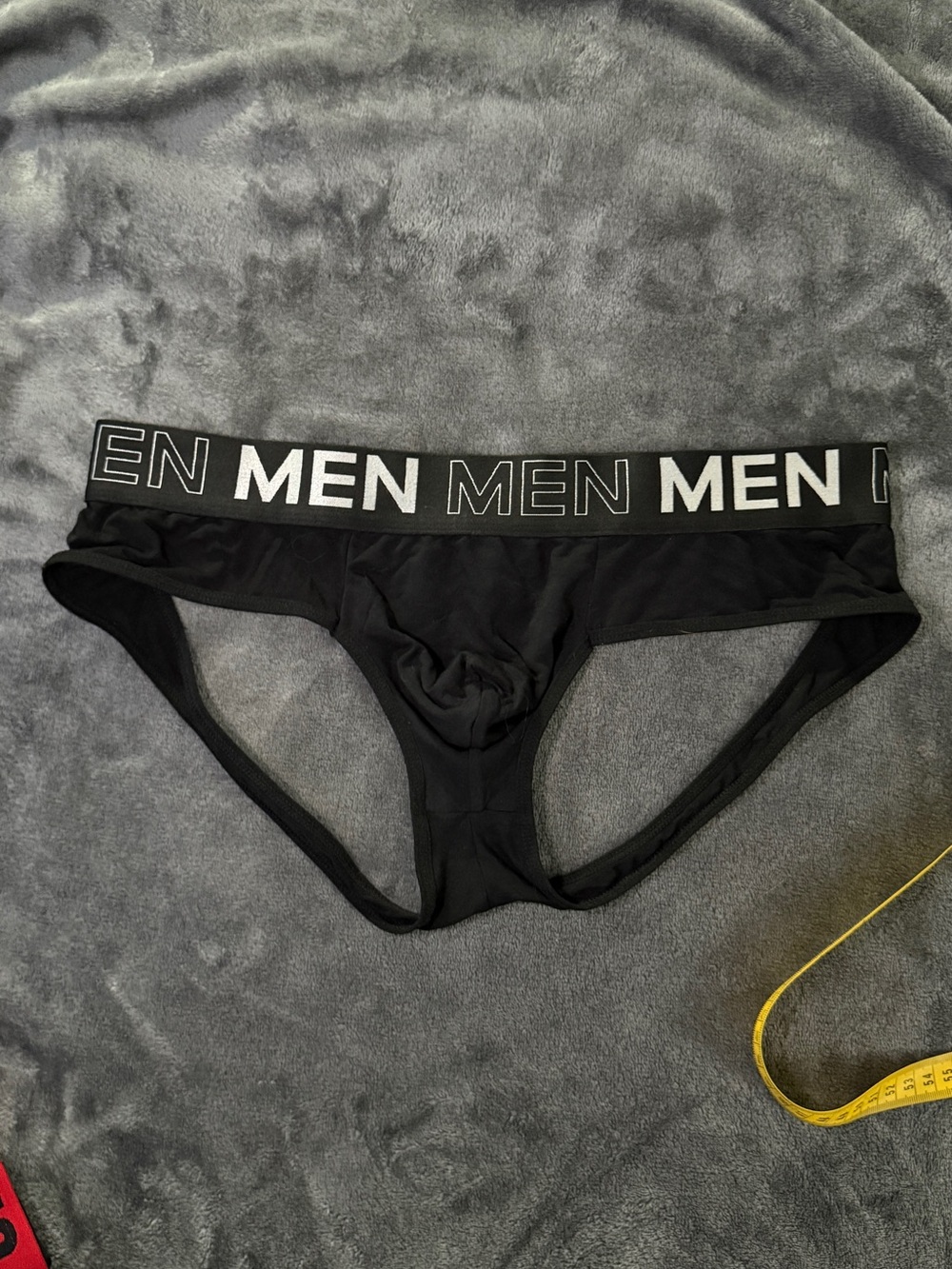 MEN Branded Black Men’s Jock Brief - Supportive Low-Rise Style